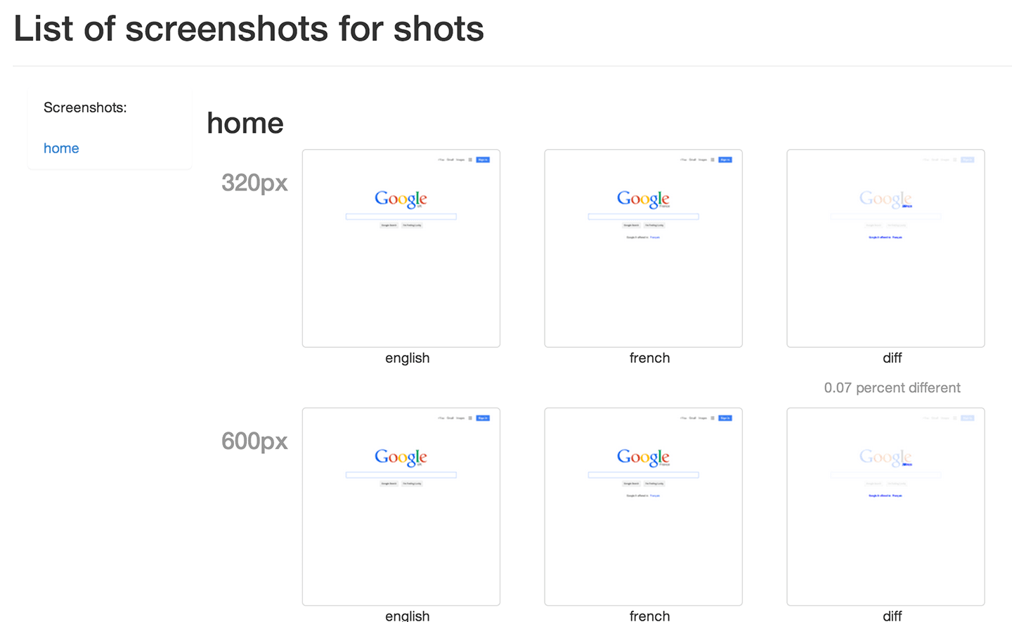 Google.co.uk and Google.fr compared