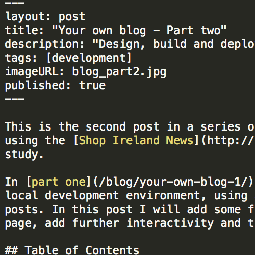 Design, build and deploy your own blog. Part two.